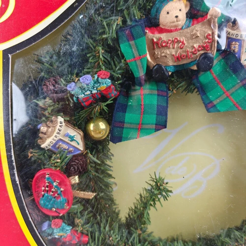 The VanderBear Family A Highland Fling Wreath 1993 Scottish Dance Tartan Decor